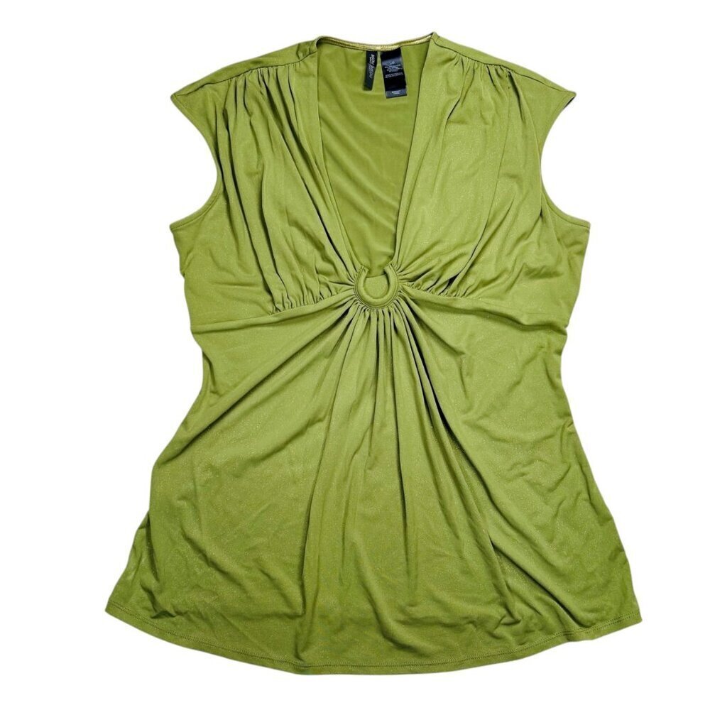 Bisou Bisou Large Top Y2K Casual Green Retro Boho